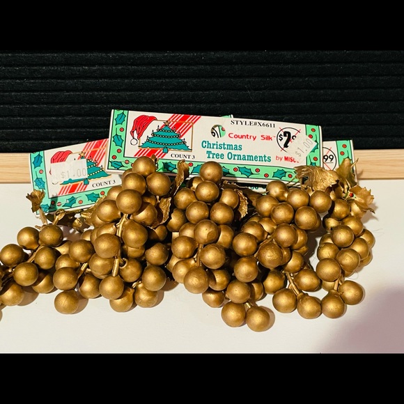 Vintage Christmas Golden Grapes Ornaments❤️